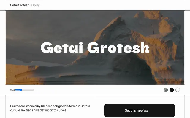 Getai Grotesk specimen from Free Faces