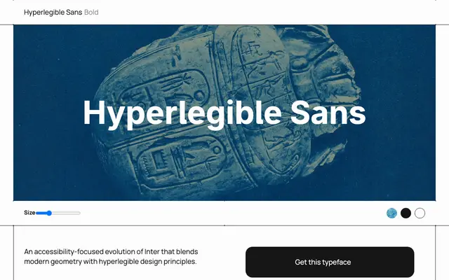 Hyperlegible Sans specimen from Free Faces