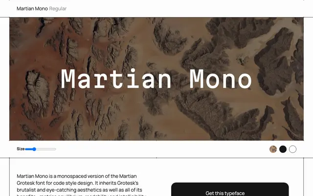 Martian Mono specimen from Free Faces