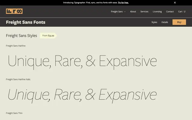 Freight Sans specimen from Freight Collection