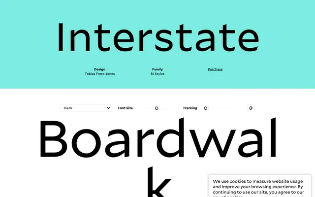 Interstate specimen from Frere-Jones