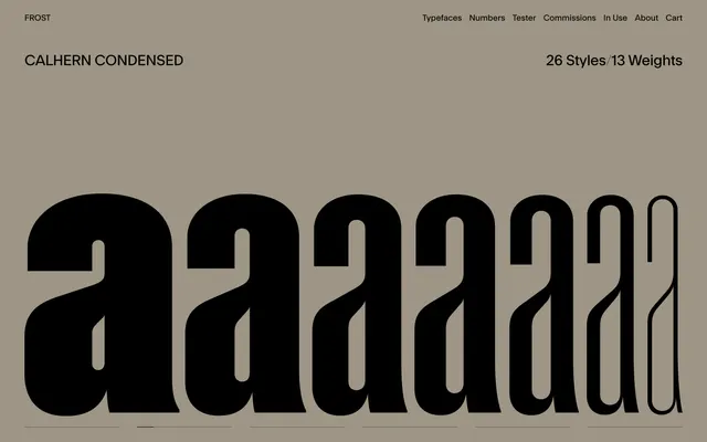 Calhern Condensed specimen from Frost