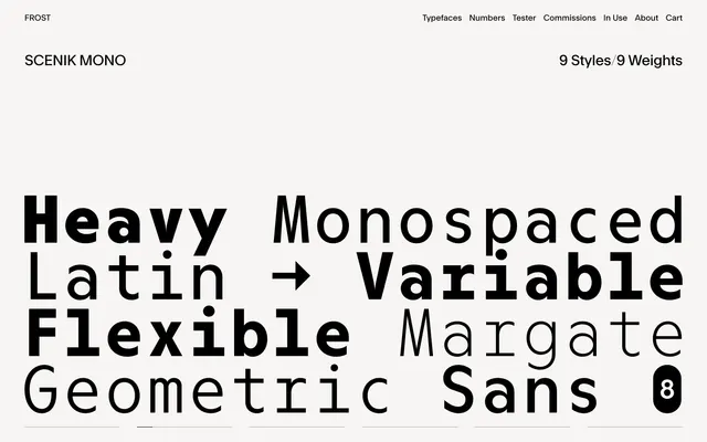 Scenik Mono specimen from Frost