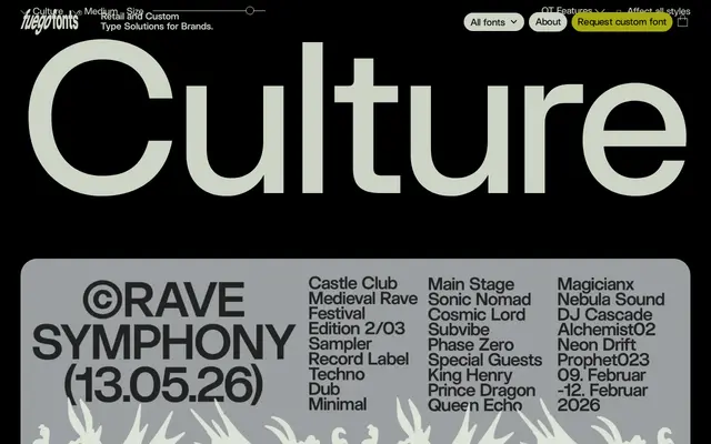Culture specimen from Fuego Fonts