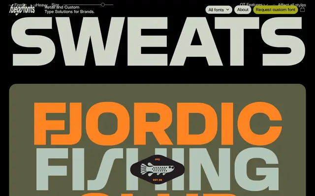 Fjordic specimen from Fuego Fonts