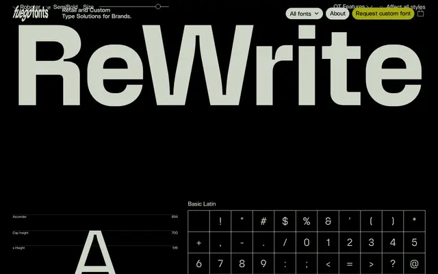 Roboter specimen from Fuego Fonts