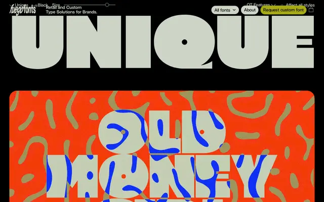 Unique specimen from Fuego Fonts