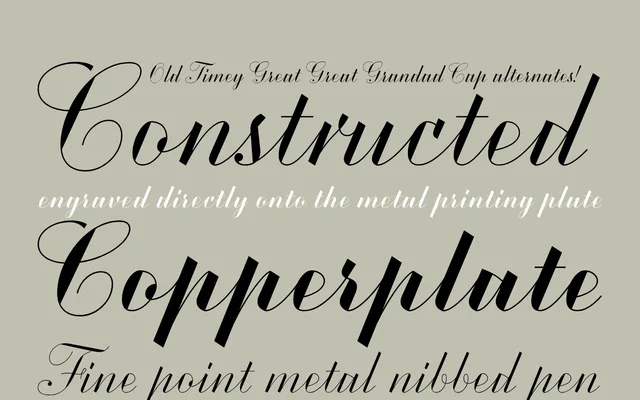 Copperscript specimen from G-Type