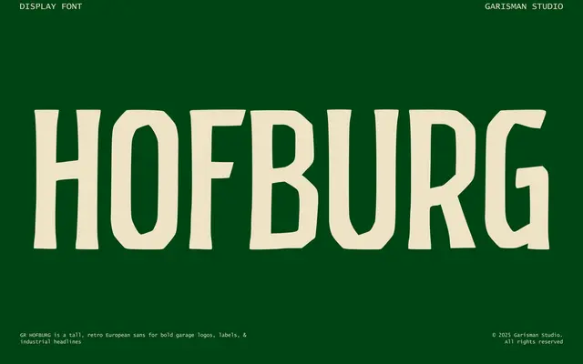 GR HOFBURG specimen from Garisman Studio