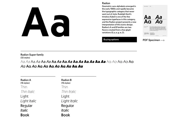 Radion specimen from General Type Studio