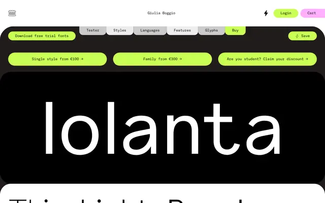 DGM Typeset Sans specimen from Giulia Boggio