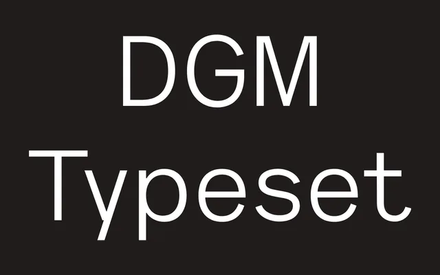 DGM Typeset specimen from Giulia Boggio