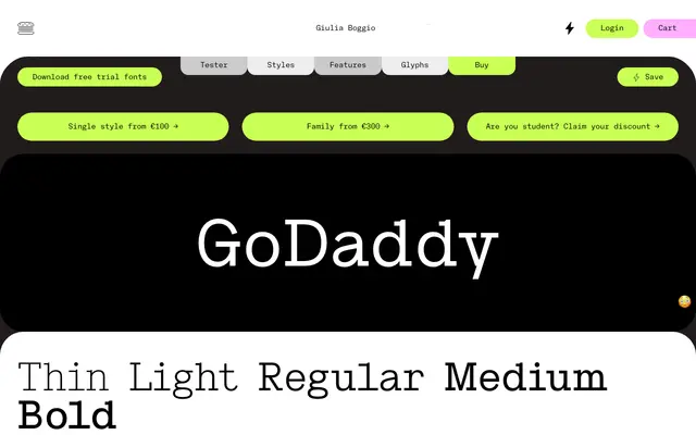 DGM Typeset specimen from Giulia Boggio