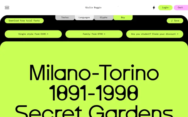 Ufficio Display specimen from Giulia Boggio