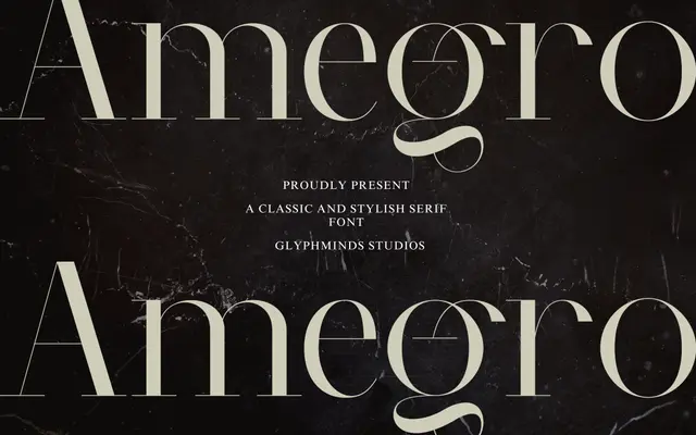 Amegro specimen from Glyphminds Studios