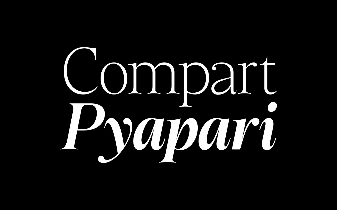 Compart Pyapari specimen from Glyphminds Studios
