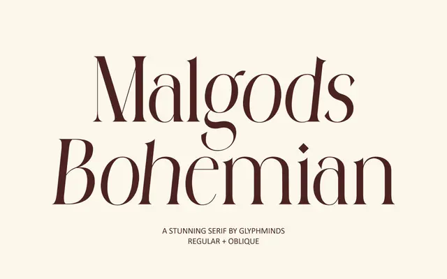 Malgods Bohemian specimen from Glyphminds Studios