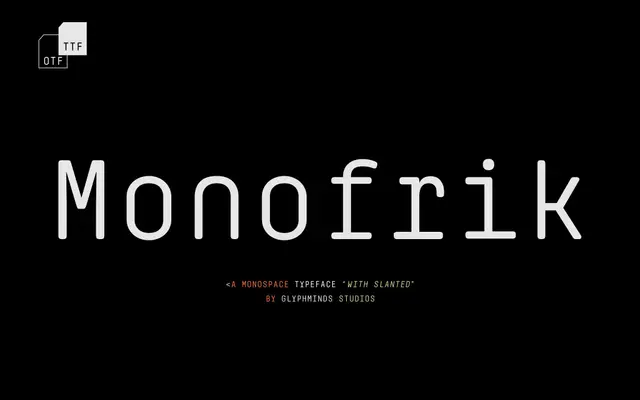 Monofrik specimen from Glyphminds Studios