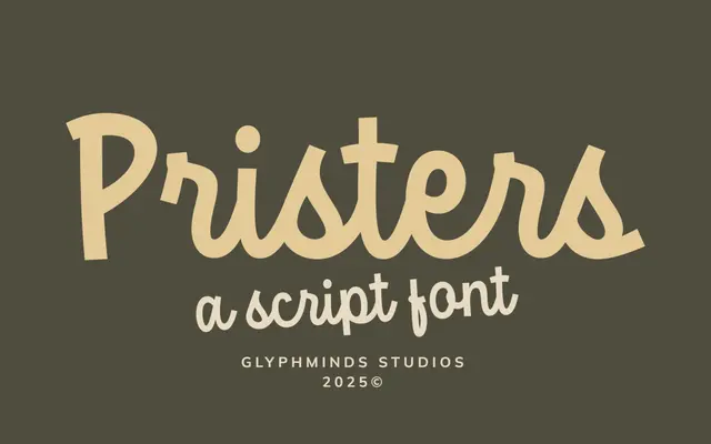 Pristers specimen from Glyphminds Studios