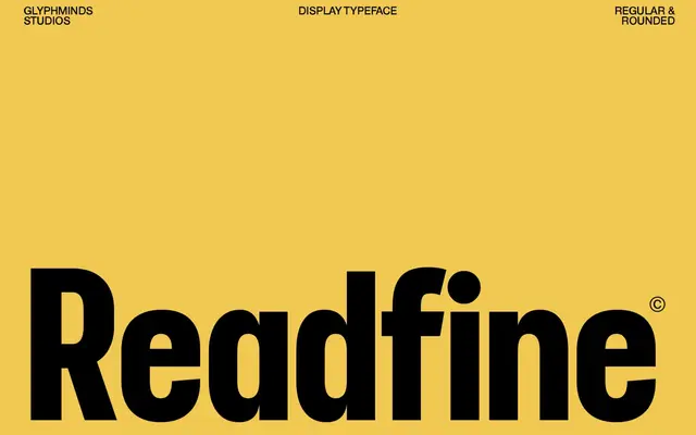 Readfine specimen from Glyphminds Studios