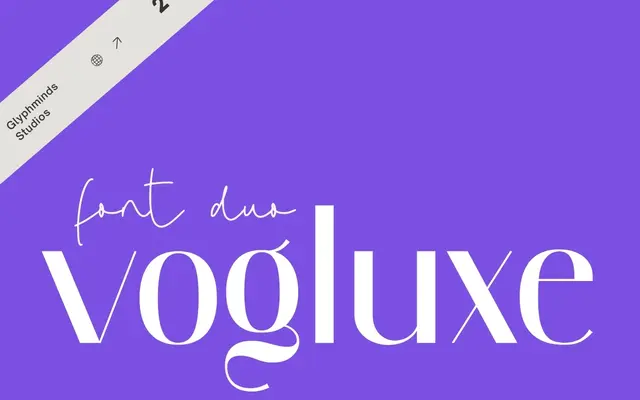 Vogluxe specimen from Glyphminds Studios