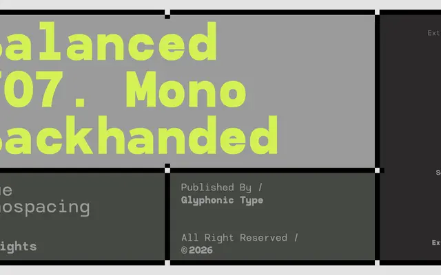 GC 707 Mono specimen from Glyphonic