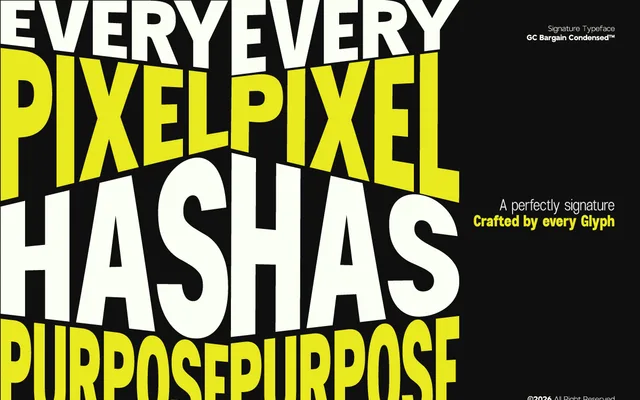 GC Bargain Condensed specimen from Glyphonic
