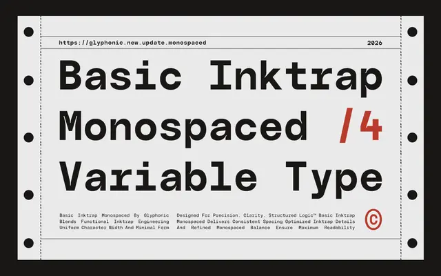 GC Basic Inktrap specimen from Glyphonic