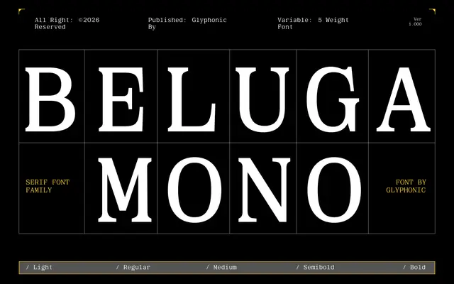 GC Beluga Mono specimen from Glyphonic