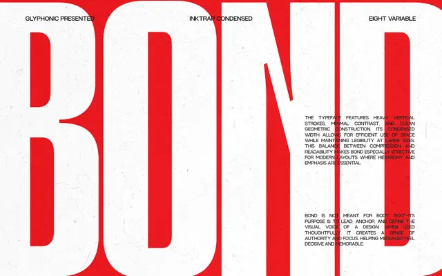 GC BOND specimen from Glyphonic
