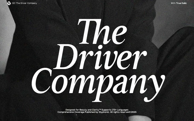 GC Driver Company specimen from Glyphonic
