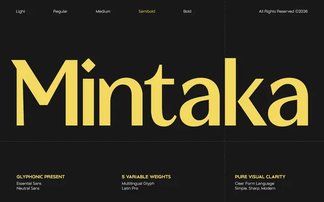 GC Mintaka - Elegant Display Sans specimen from Glyphonic