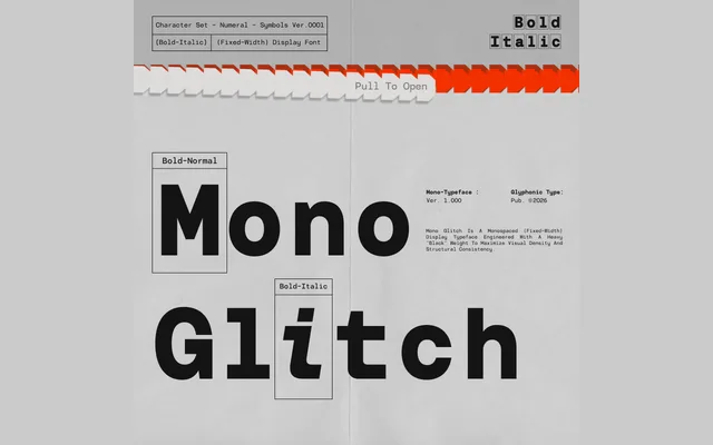 GC Monoglitch specimen from Glyphonic