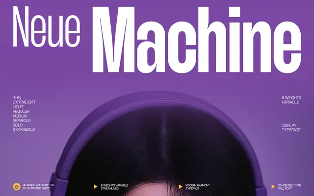 GC Neue Machine specimen from Glyphonic