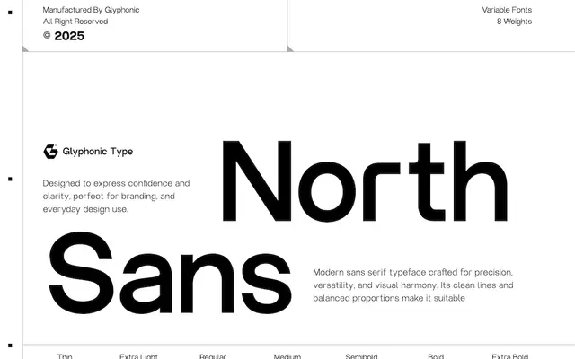 GC North Sans specimen from Glyphonic