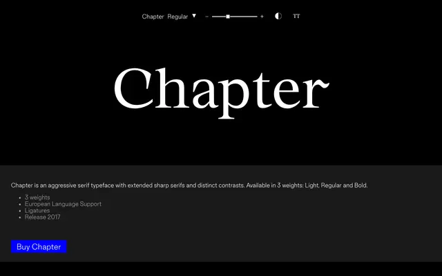Chapter specimen from Good Type Foundry