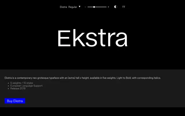 Ekstra specimen from Good Type Foundry