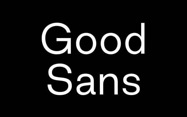 Good Sans specimen from Good Type Foundry