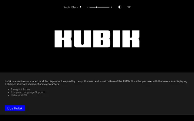 Kubik specimen from Good Type Foundry