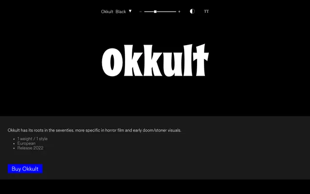 Okkult specimen from Good Type Foundry