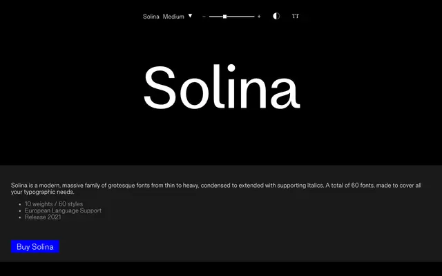 Solina specimen from Good Type Foundry