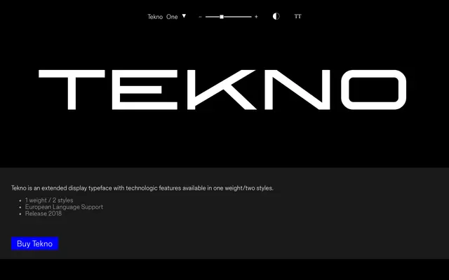 Tekno specimen from Good Type Foundry