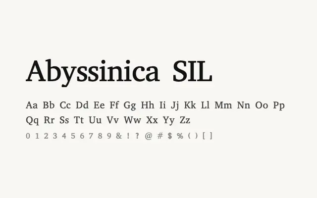 Abyssinica SIL specimen from Google Fonts