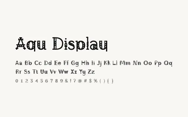 Agu Display specimen from Google Fonts