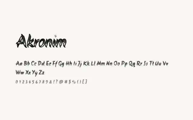 Akronim specimen from Google Fonts