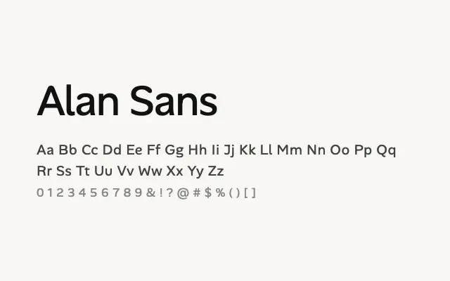 Alan Sans specimen from Google Fonts