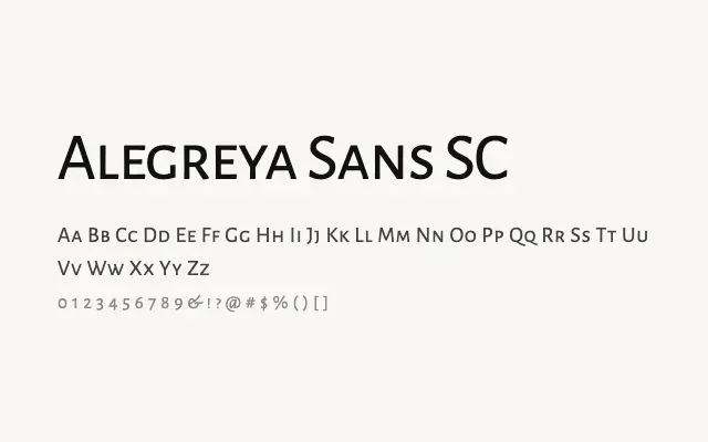 Alegreya Sans SC specimen from Google Fonts