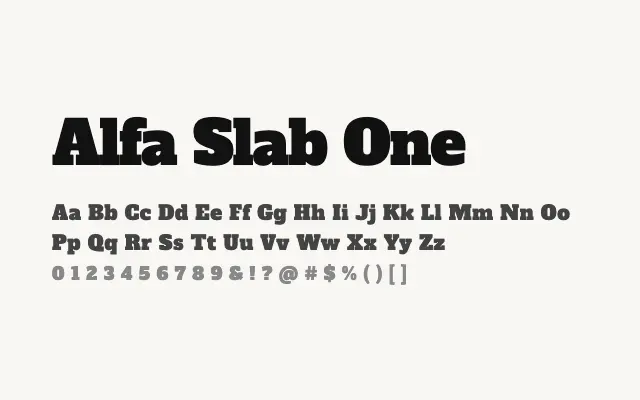 Alfa Slab One specimen from Google Fonts