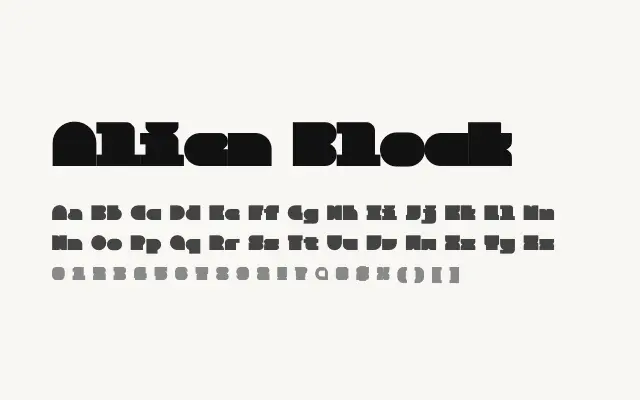 Alien Block specimen from Google Fonts