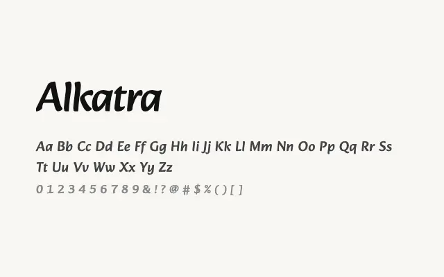 Alkatra specimen from Google Fonts